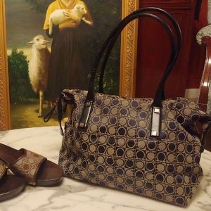 Ferragamo bag - black and grey gancino canvas